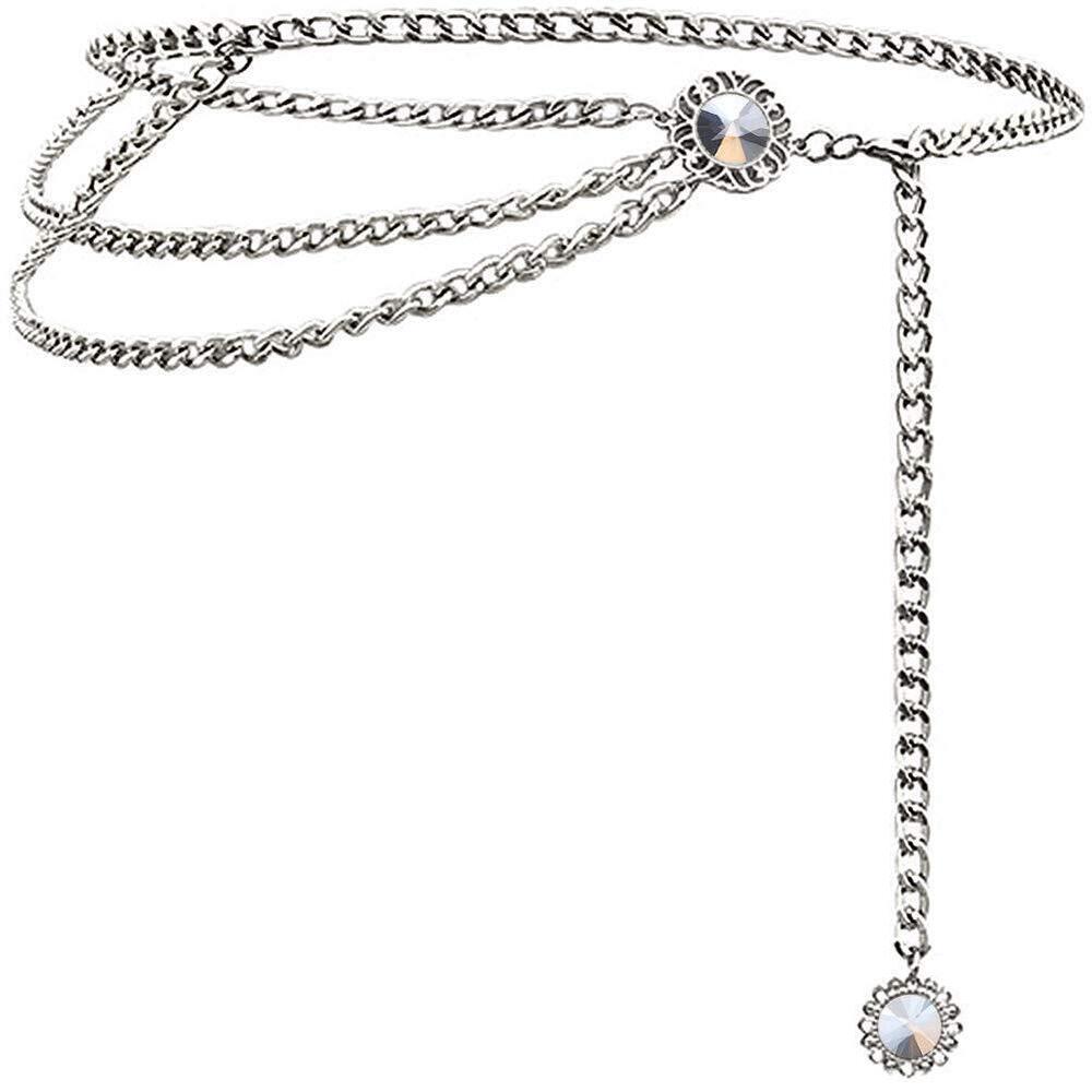 1535 Chain Belts For Women Dress Multilayer Metal Waist Belt Plus Size